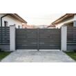 Poartă auto batantă aluminiu 3000 × 1800 mm – Ragnar, inserții tip lemn