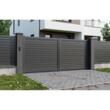 Poartă auto batantă aluminiu 3000 × 1800 mm jaluzea Deluxe gri antracit