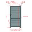 Poartă pietonală aluminiu 900 × 1800 mm – Baldur, gri antracit