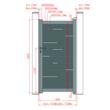 Poartă pietonală aluminiu 900 × 1800 mm Ragnar inserții tip lemn