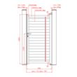 Poartă pietonală aluminiu 900 × 1800 mm jaluzea Deluxe gri antracit