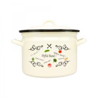 OALA EMAILATA  3.5 L (18 CM ) CU DECOR + CAPAC (12) VEF