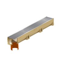 Rigola ACO Self Euroline din beton cu polimeri, gratar nervurat din otel zincat natur, lungime 100cm DN100