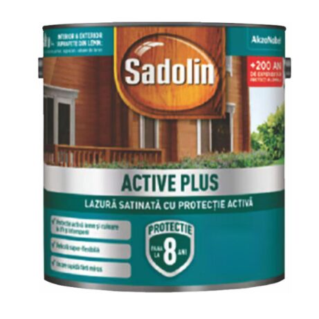 SADOLIN ACTIVE PLUS WB LAZURA SATINATA -APA STEJAR  2.5 L