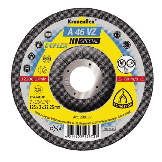 DISC FLEX KLINGSPOR 125x2X22 INOX