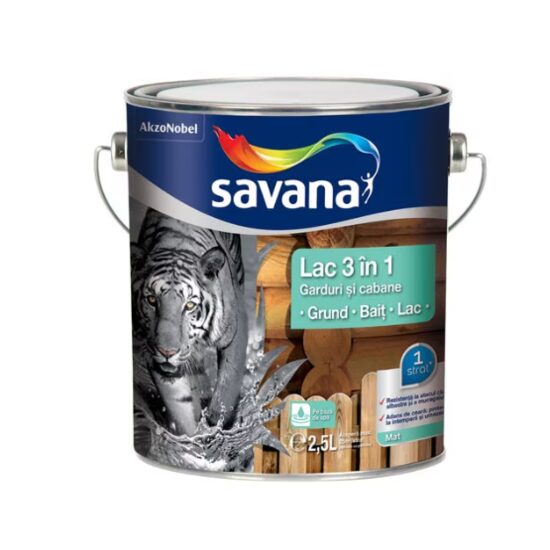 Savana lac 3 in 1 pentru garduri si cabane teak 2.5l