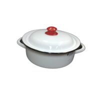Cratiță emailată 2.5L, joasă, cu capac și buton VEF
