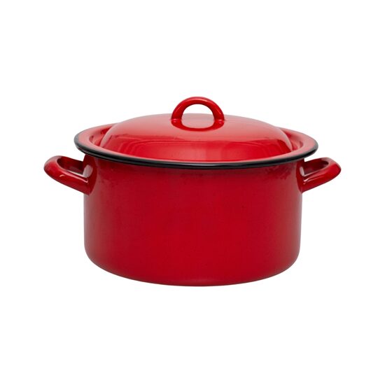 Cratiță emailată 10.5L, cu capac VEF