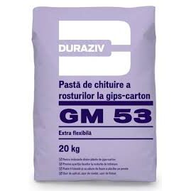 DURAZIV GLET GM53 PASTA DE CHITUIRE PT.PLACI DE GIPS-CARTON 20 KG (48) (SUP RIGIPS)
