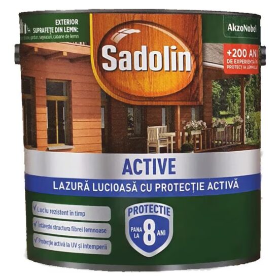 SADOLIN ACTIVE SB LAZURA LUCIOASA -SOLVENT PALISANDRU 5 L