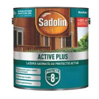 SADOLIN ACTIVE PLUS WB LAZURA SATINATA -APA TEAK 2.5 L