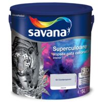 Vopsea lavabila colorata Savana Superculoare de interior 5l gri contemporan-eleganta aspect mat