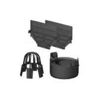 Set de accesorii compus din placi de capat, stut DN100 si parafrunzar pentru rigolele ACO Self Hexaline 2.0