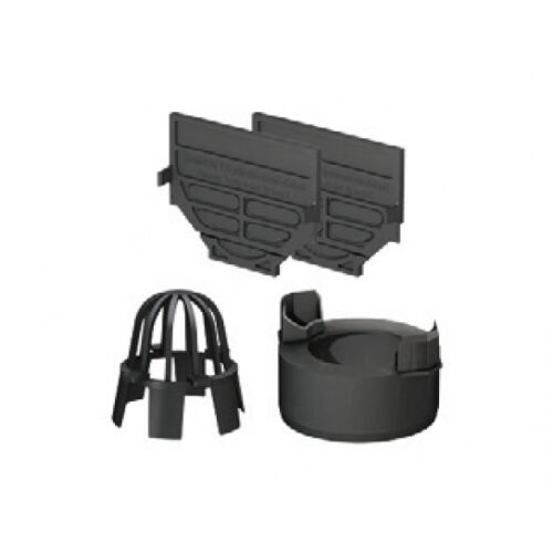 Set de accesorii compus din placi de capat, stut DN100 si parafrunzar pentru rigolele ACO Self Hexaline 2.0