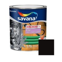 Email pe baza de solvent Savana Ultra Rezist pentru lemn si metal negru aspect superlucios 0.75l