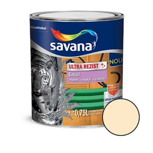 Email Savana Ultra Rezist superlucios pentru lemn metal interior si exterior crem 0.75l