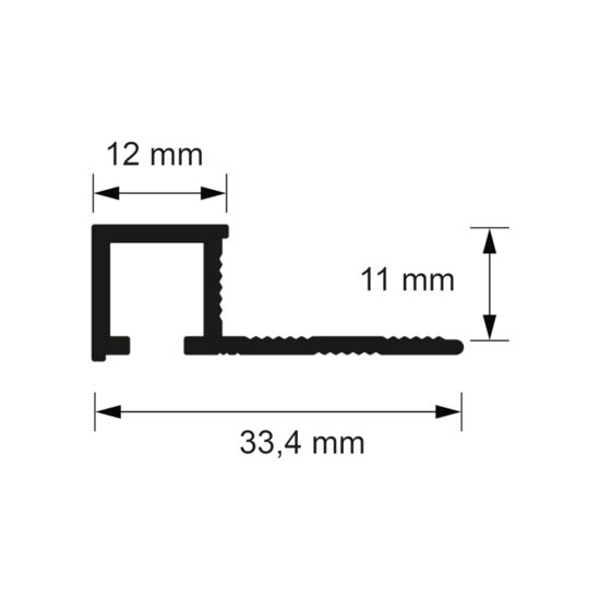 PROFIL ALU COLT EXT PATRAT 10MM OLIV