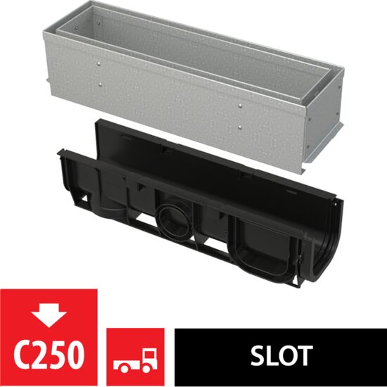 RIGOLA EXT FANTA ACCES ASIMETRIC 100MM OTEL GALVANIZAT