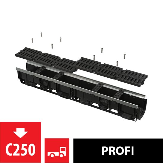 RIGOLA EXT 100MM RAMA METALICA GRATAR COMPOZIT C250