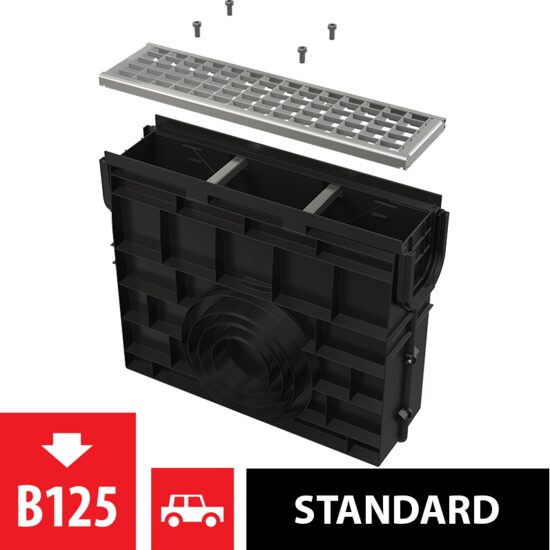 RIGOLA EXT 100MM RAMA PLASTIC GRATAR GALVANIZAT B125