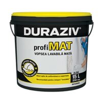 DURAZIV ProfiMAT Vopsea lavabilă albă mată pentru interior 15L