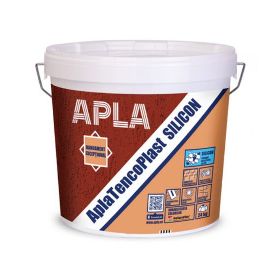 Apla Tencoplast Scoarta de Copac 2 mm Baza Pastel cu Silicon - 24 kg pentru Exterior