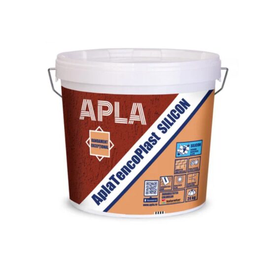 Apla Tencoplast Scoarta de Copac 1.5 mm Baza Pastel cu Silicon - 24 kg pentru Exterior