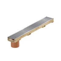 Rigola ACO Self Euroline 60 din beton cu polimeri, cu inaltime redusa, gratar nervurat din otel zincat natur, lungime 100cm, DN100