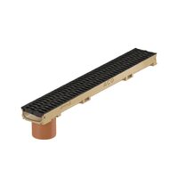 Rigola ACO Self Euroline 60 din beton cu polimeri, cu inaltime redusa, gratar nervurat din polipropilena, antiderapant, lungime 100cm, DN100