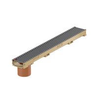 Rigola ACO Self Euroline 60 din beton cu polimeri, cu inaltime redusa, gratar nervurat din otel zincat antracit, lungime 100cm, A15, DN100