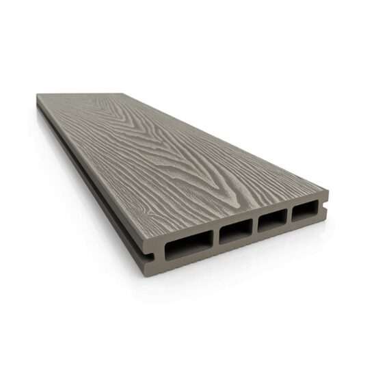 Placa deck terasa WPC 3D, tip pardoseala gri deschis lemn