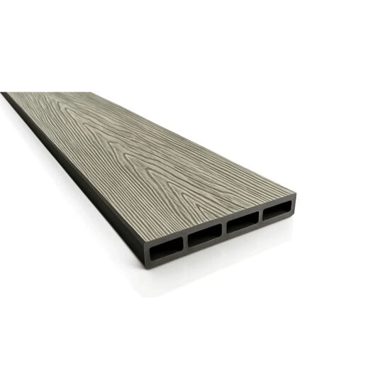 Placa Gard 3D Ambele Fete Textura Lemn WPC Gri Deschis