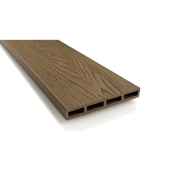 Placa de gard 3D, din compozit de lemn si plastic WPC, culoare maro