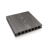 Placa Deck 3D Gri din WPC Structura cu Gol Rotund
