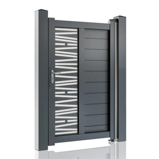 Poartă pietonală metalică din aluminiu 900 × 1800 mm gri antracit poseidon