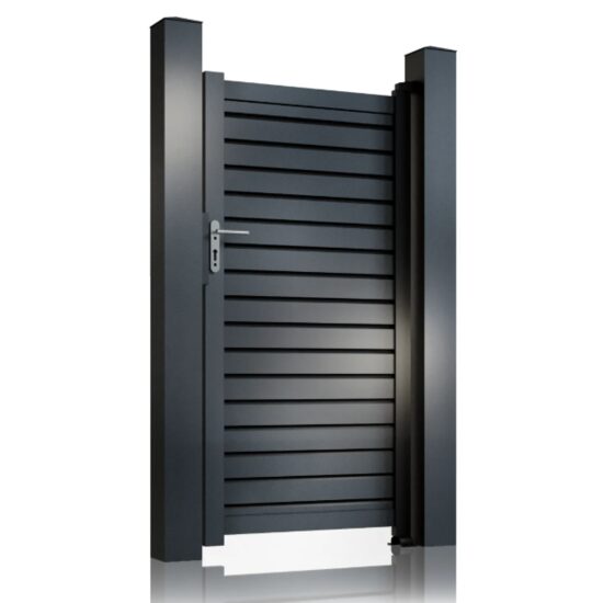 Poartă pietonală aluminiu 900 × 1800 mm jaluzea Deluxe gri antracit