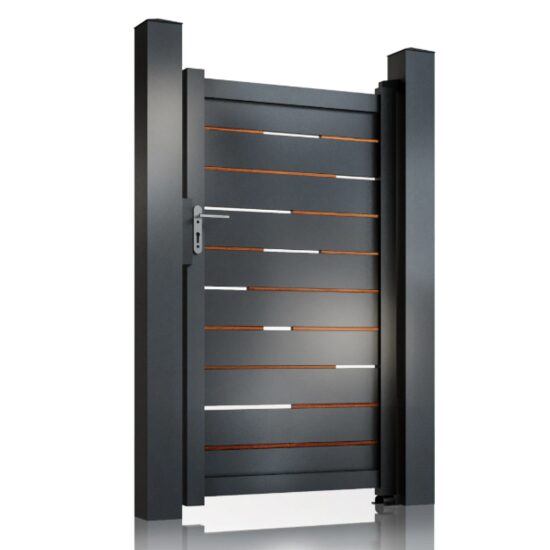 Poartă pietonală aluminiu 900 × 1800 mm Ragnar inserții tip lemn