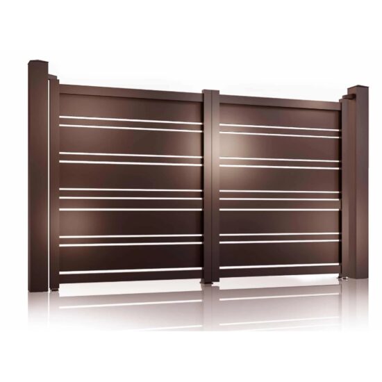 Poartă auto batantă aluminiu 3000 × 1800 mm maro Neptun